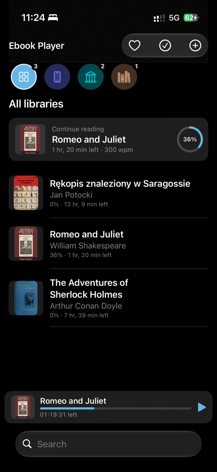 The library with Romeo and Juliet, Sherlock Holmes and a Polish classic